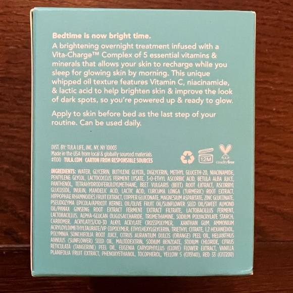 Tula - Bedtime Bright Vita Charge Overnight Brightening Treatment 50ml x2 Jars - Picture 3 of 4